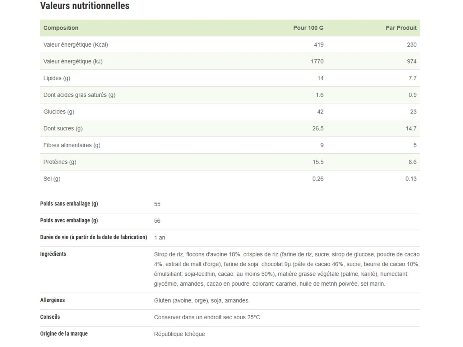 CHIMPANZEE Barre énergétique Menthe/chocolat - 55g 2 CHIMPANZEE Barre énergétique Menthe/chocolat - 55g – Image 2
