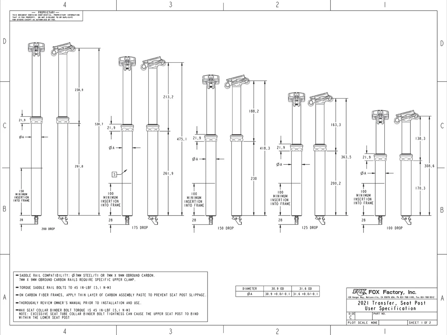 FOX Transfer Factory Tige De Selle Télescopique 2023 Câble Interne 200mm ⌀31,6mm 531mm 6 FOX Transfer Factory Tige De Selle Télescopique 2023 Câble Interne 200mm ⌀31,6mm 531mm – Image 6