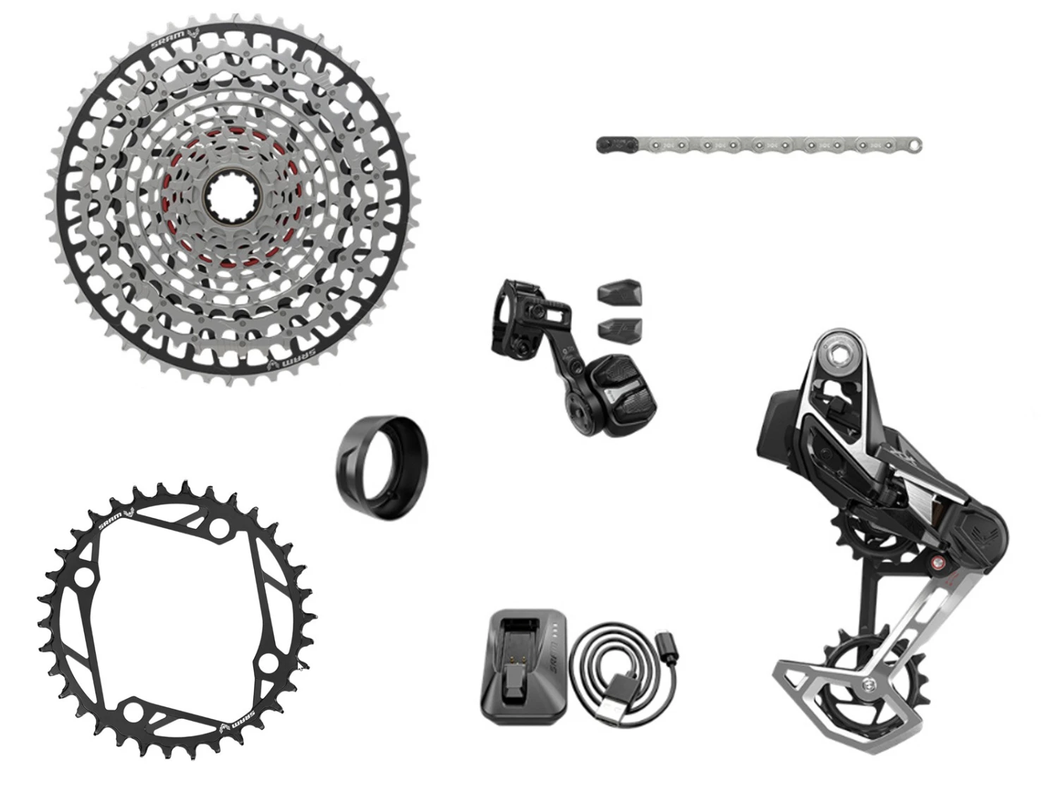 SRAM Groupe Complet XX T-TYPE EAGLE E-VTT 104 BCD 12v 36 Dents 10-52 Sans Manivelles 1 SRAM Groupe Complet XX T-TYPE EAGLE E-VTT 104 BCD 12v 36 Dents 10-52 Sans Manivelles